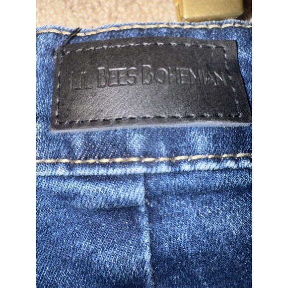 Lil Bees Bohemian Bell Bottom Dark Denim Size 10 Woman’s Hippie 70s Style - Picture 6 of 8